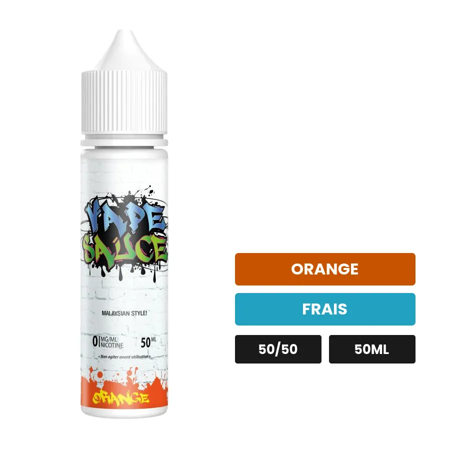 E-liquide Orange de Vape Sauce, 50 ml, saveurs orange et frais.