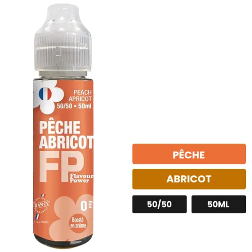 E-liquide Pêche Abricot de Flavour Power, 50 ml, saveurs pêche et abricot.