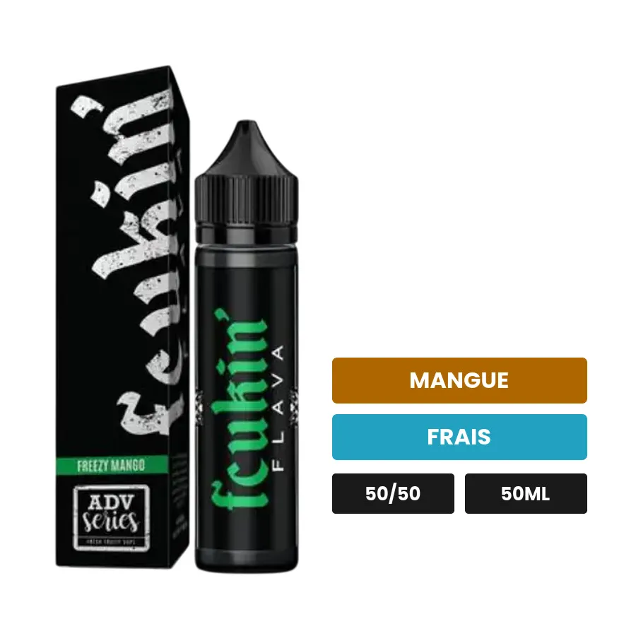 E-liquide Freezy Mango de Fcukin'Flava, 50 ml, saveurs mangue et frais.