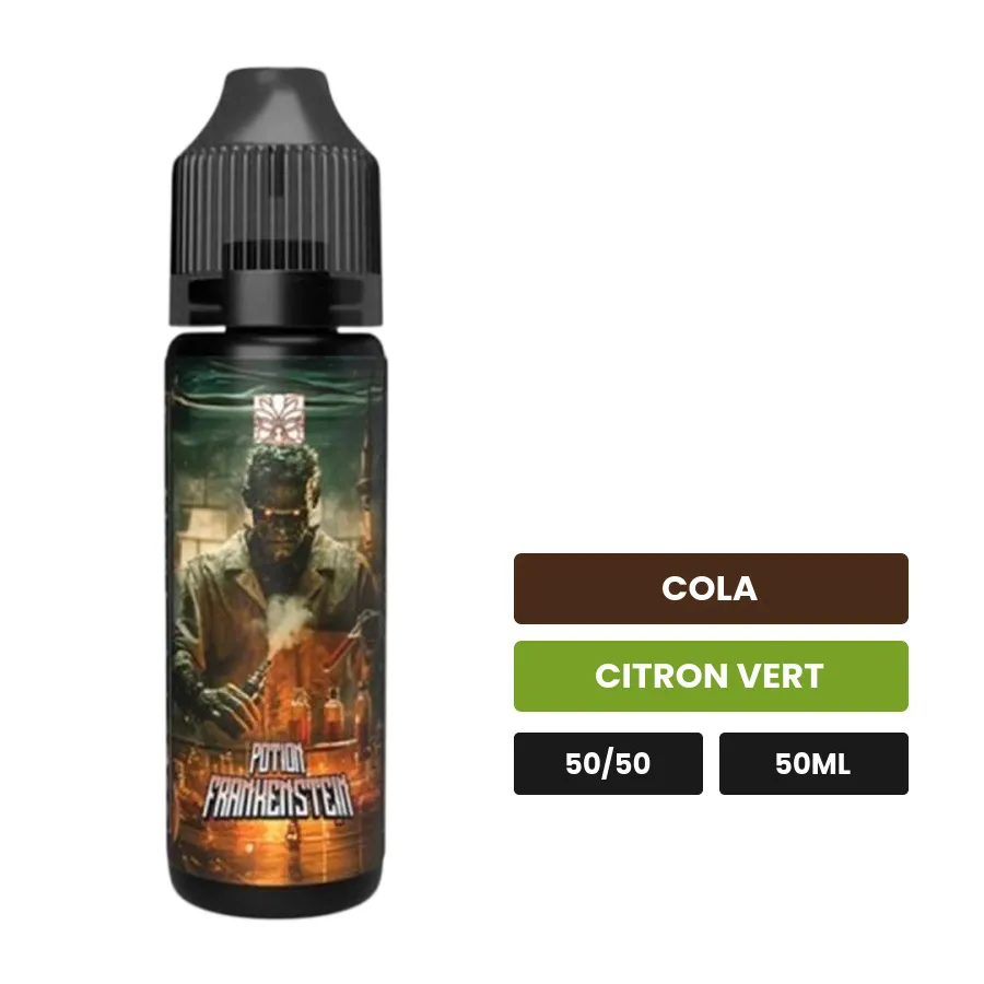 E-liquide Potion Frankenstein de Tribal Force, 50 ml, saveurs cola et citron vert.