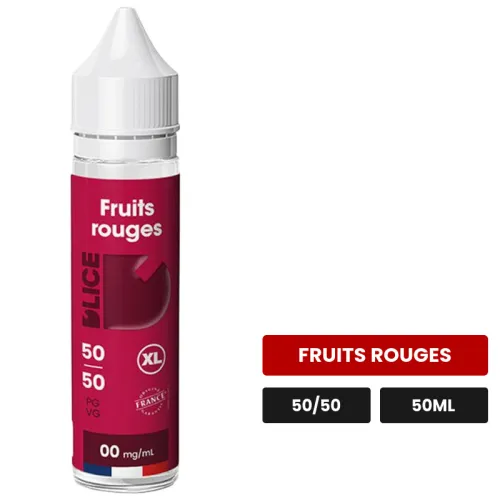 E-liquide Fruits Rouges de D'Lice, 50 ml, saveur fruits rouges.