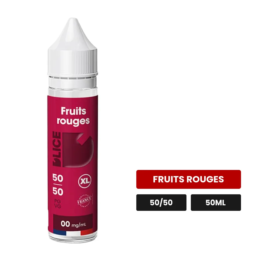 E-liquide Fruits Rouges de D'Lice, 50 ml, saveur fruits rouges.
