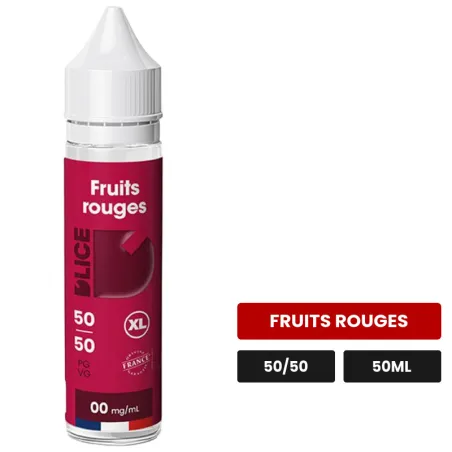 E-liquide Fruits Rouges de D'Lice, 50 ml, saveur fruits rouges.