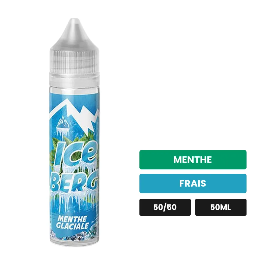 E-liquide Menthe Glaciale Iceberg d'O'Jlab, 50 ml, saveurs menthe et frais.