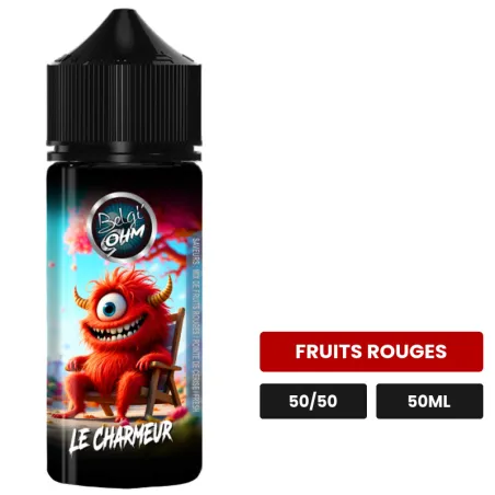 E-liquide Le Charmeur de Belgi'ohm, 50 ml, saveur fruits rouges.