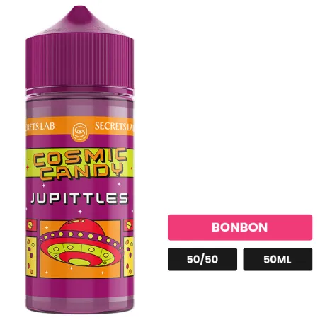 E-liquide Jupittles Cosmic Candy de Secret's Lab, 50 ml, saveur bonbon.