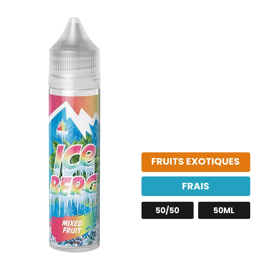 E-liquide Mixed Fruit Iceberg d'O'Jlab, 50 ml, saveurs fruits exotiques et frais.