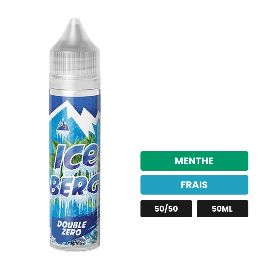 E-liquide Double Zéro Iceberg d'O'Jlab, 50 ml, saveurs menthe et frais.