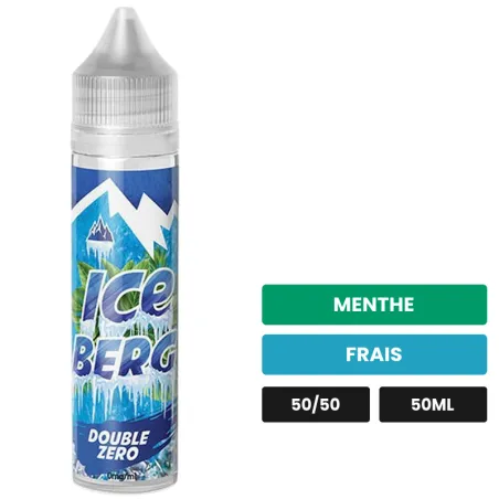 E-liquide Double Zéro Iceberg d'O'Jlab, 50 ml, saveurs menthe et frais.