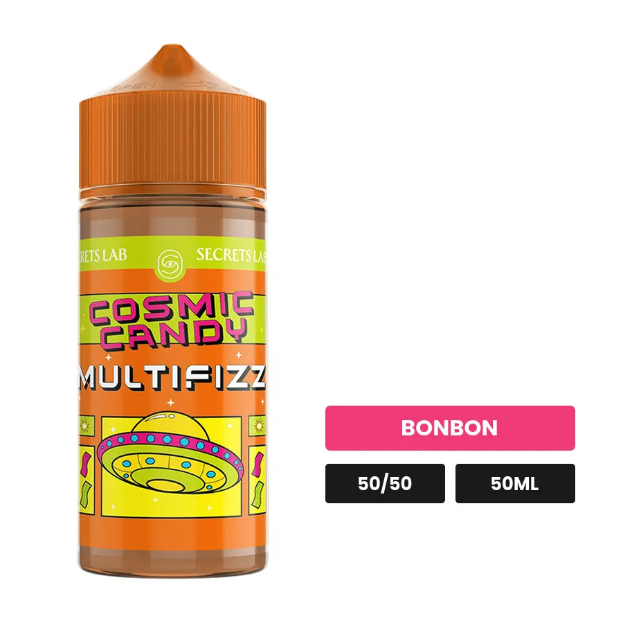 E-liquide Multifizz de Secret's Lab, 50 ml, saveur bonbon.