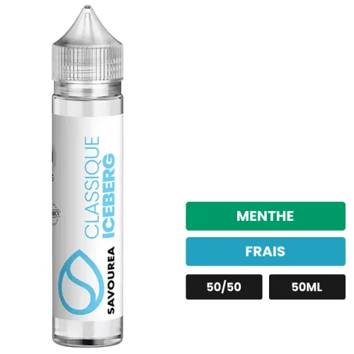E-liquide Classic - Iceberg de Savourea, 50 ml, saveurs menthe et frais.