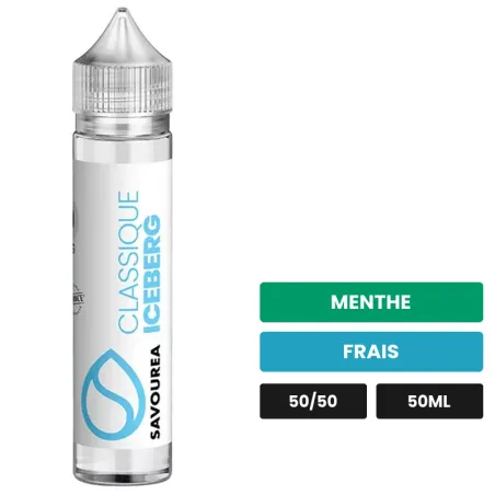 E-liquide Classic - Iceberg de Savourea, 50 ml, saveurs menthe et frais.