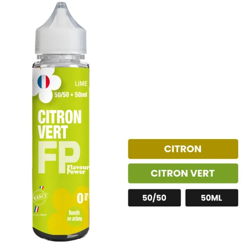 E-liquide Citron Vert de Flavour Power, 50 ml, saveurs citron et citron vert.