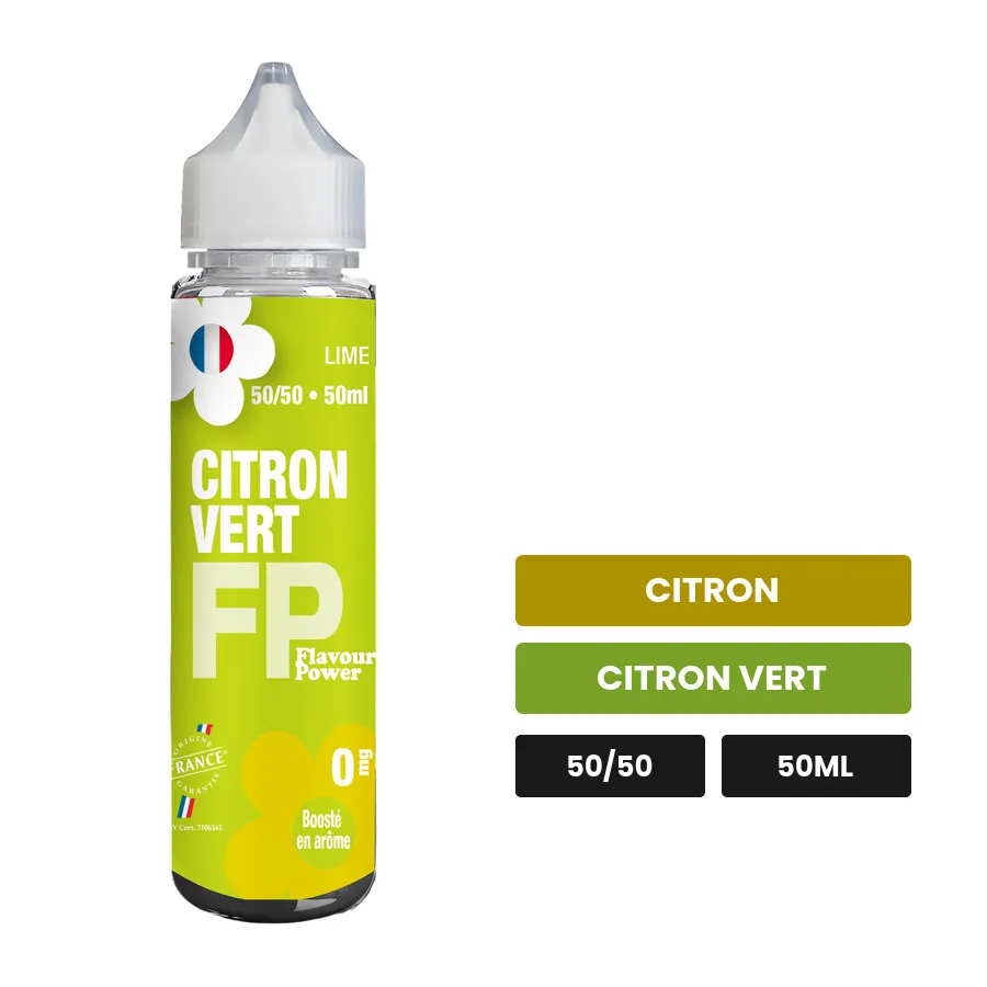 E-liquide Citron Vert de Flavour Power, 50 ml, saveurs citron et citron vert.