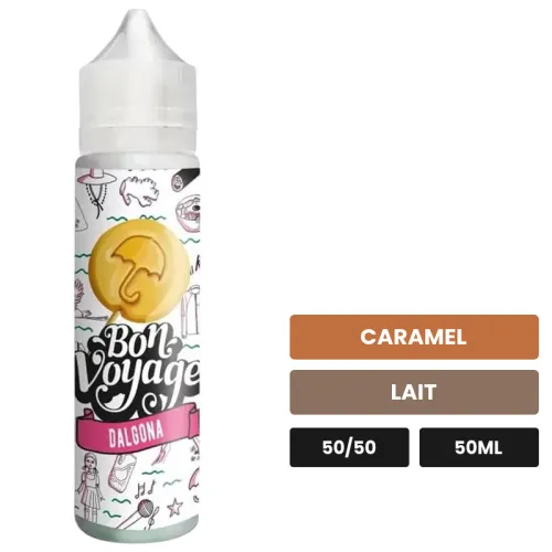 E-liquide Dalgona de Le Coq Qui Vape, 50 ml, saveurs caramel et lait.