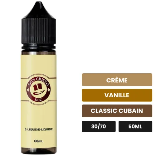 E-liquide Don Cristo Custard de PGVG Labs, 50 ml, saveurs crème, vanille et classic cubain.