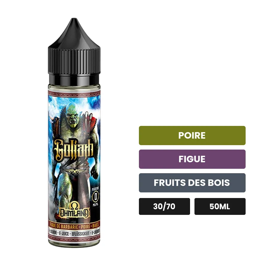 E-liquide Goliath de Swoke, 50 ml, saveurs poire, figue et fruits des bois.