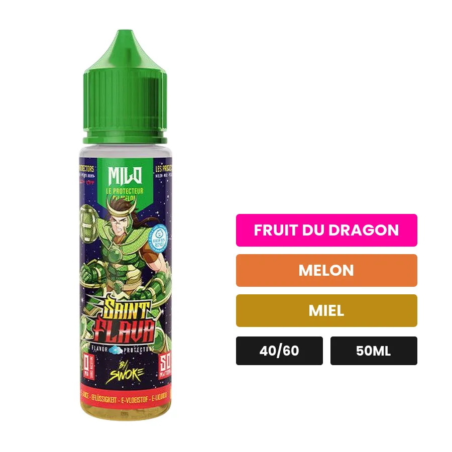 E-liquide Milo de Swoke, 50 ml, saveurs fruit du dragon, melon et miel.