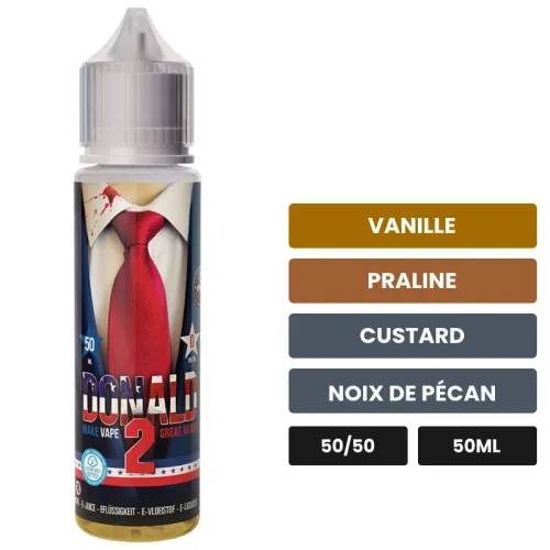 E-liquide Donald 2 Edition Collector de Swoke, 50 ml, saveurs vanille, praline, custard et 1 autre.