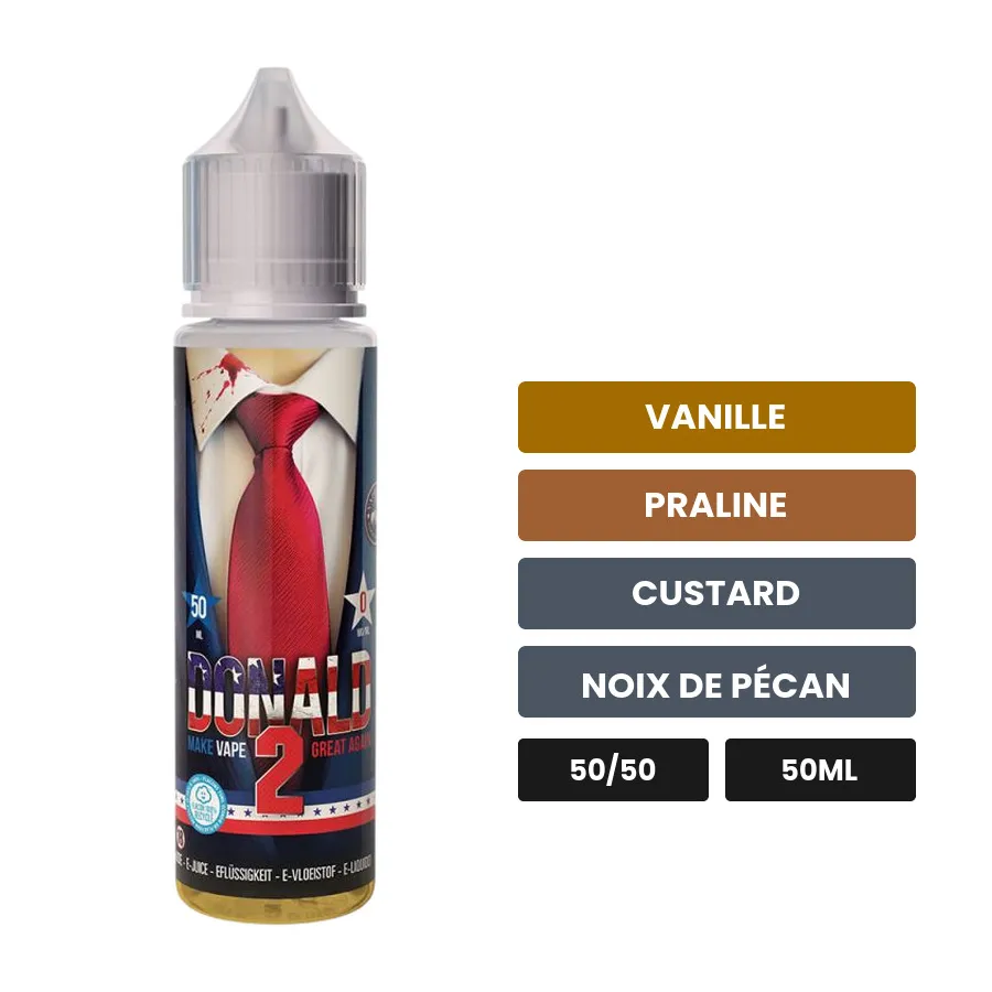 E-liquide Donald 2 Edition Collector de Swoke, 50 ml, saveurs vanille, praline, custard et 1 autre.