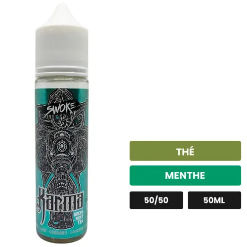 E-liquide Karma de Swoke, 50 ml, saveurs thé et menthe.