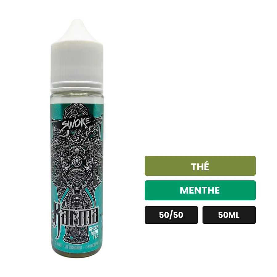 E-liquide Karma de Swoke, 50 ml, saveurs thé et menthe.