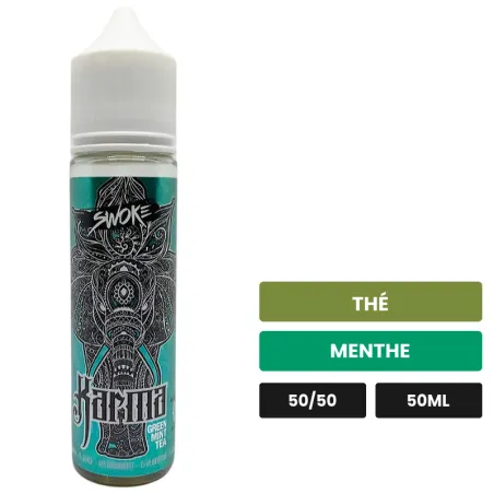 E-liquide Karma de Swoke, 50 ml, saveurs thé et menthe.
