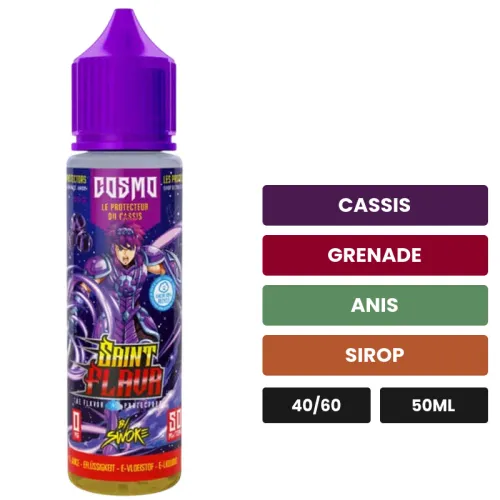 E-liquide Cosmo de Swoke, 50 ml, saveurs cassis, grenade, anis et 1 autre.