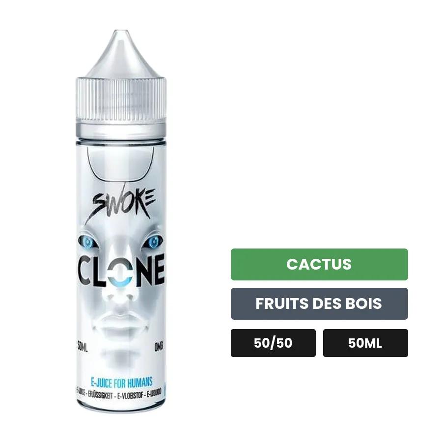 E-liquide Clone de Swoke, 50 ml, saveurs cactus et fruits des bois.