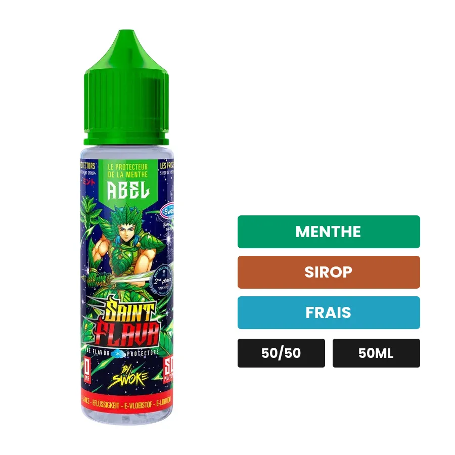 E-liquide Abel de Swoke, 50 ml, saveurs menthe, sirop et frais.