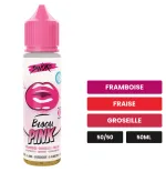 E-liquide Bisou Pink de Swoke, 50 ml, saveurs framboise, fraise et groseille.
