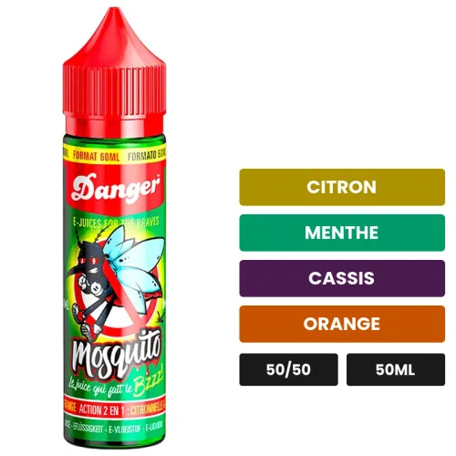 E-liquide Mosquito de Swoke, 50 ml, saveurs citron, menthe, cassis et 1 autre.