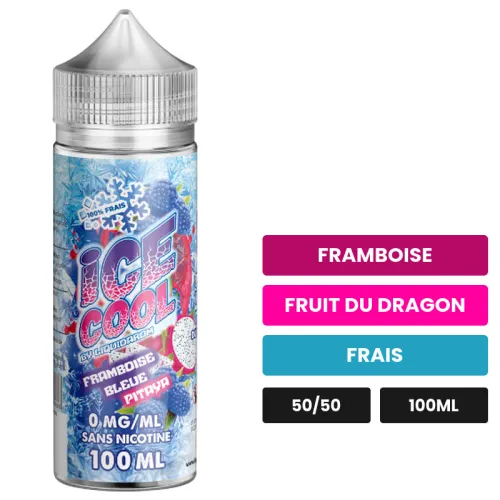 E-liquide Framboise Bleue Pitaya de Liquidarom, 100 ml, saveurs framboise, fruit du dragon et frais.