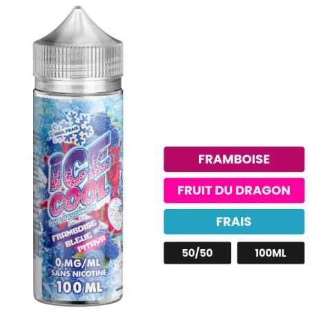 E-liquide Framboise Bleue Pitaya de Liquidarom, 100 ml, saveurs framboise, fruit du dragon et frais.