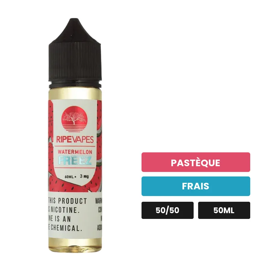 E-liquide Watermelon Freez de Ripe Vapes, 50 ml, saveurs pastèque et frais.