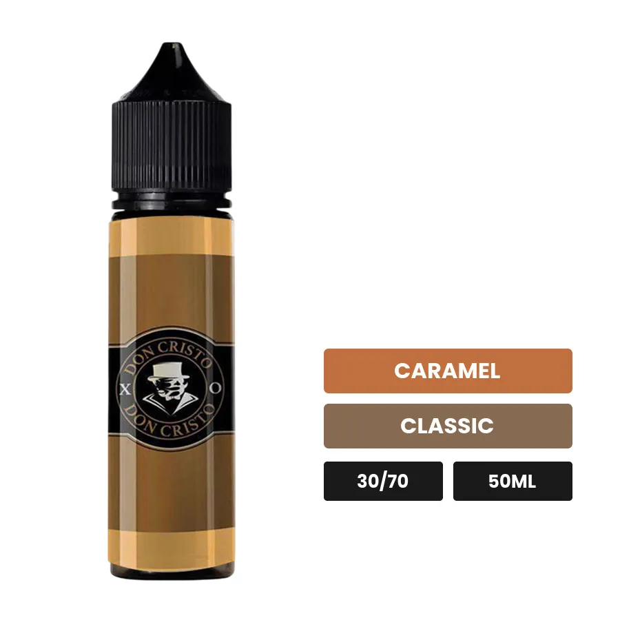 E-liquide Don Cristo Xo de PGVG Labs, 50 ml, saveurs caramel et classic.