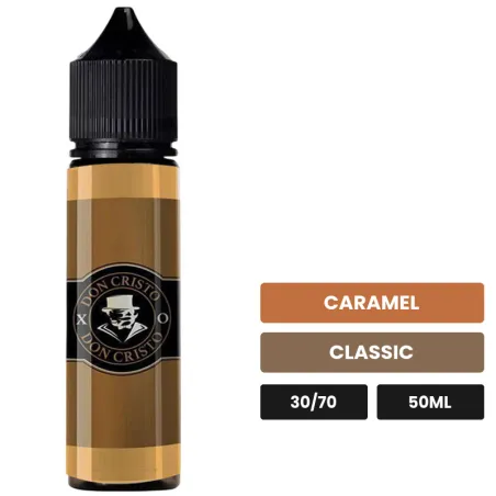 E-liquide Don Cristo Xo de PGVG Labs, 50 ml, saveurs caramel et classic.