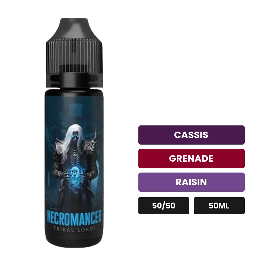 E-liquide Necromancer de Tribal Force, 50 ml, saveurs cassis, grenade et raisin.