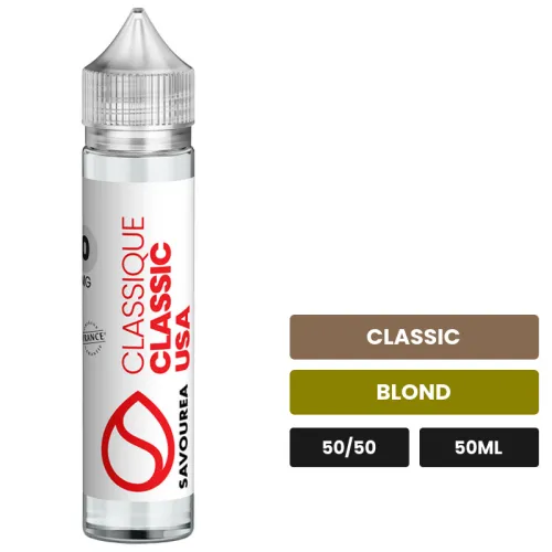 E-liquide Classic Usa Classique de Savourea, 50 ml, saveurs classic et blond.