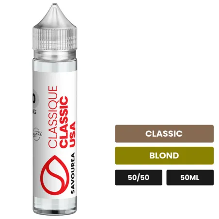 E-liquide Classic Usa Classique de Savourea, 50 ml, saveurs classic et blond.