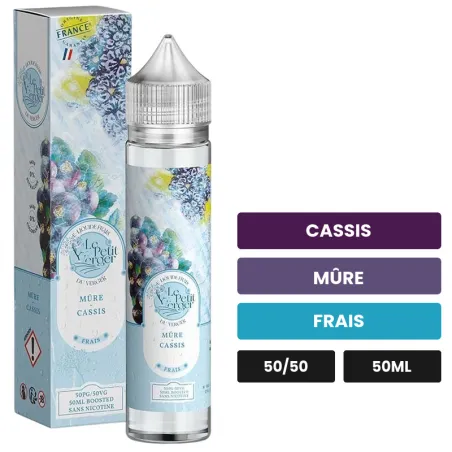 E-liquide Mûre Cassis de Savourea, 50 ml, saveurs cassis, mûre et frais.