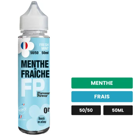 E-liquide Menthe Fraiche de Flavour Power, 50 ml, saveurs menthe et frais.