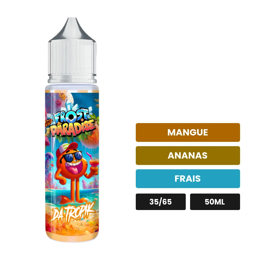 E-liquide Da Tropik de Knoks, 50 ml, saveurs mangue, ananas et frais.