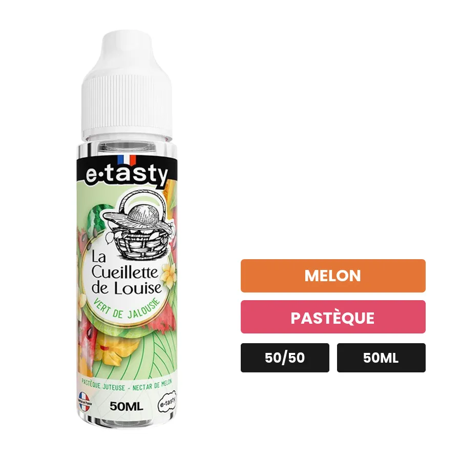 E-liquide Vert De Jalousie d'E.Tasty, 50 ml, saveurs melon et pastèque.