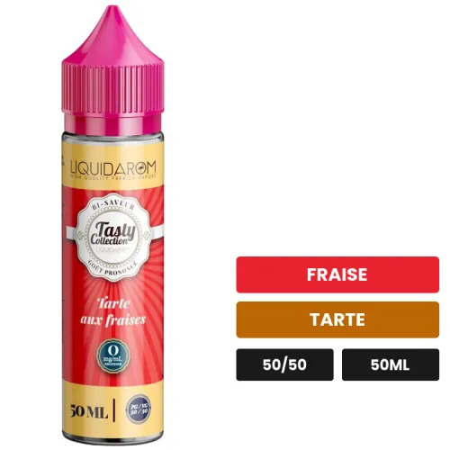 E-liquide Tarte Aux Fraises de Liquidarom, 50 ml, saveurs fraise et tarte.