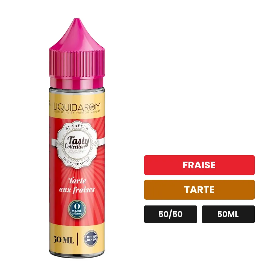 E-liquide Tarte Aux Fraises de Liquidarom, 50 ml, saveurs fraise et tarte.