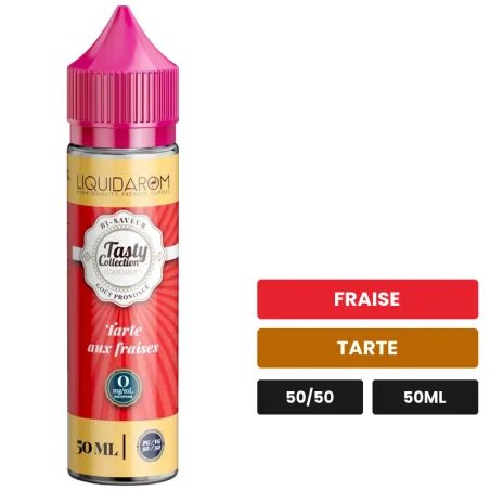 E-liquide Tarte Aux Fraises de Liquidarom, 50 ml, saveurs fraise et tarte.
