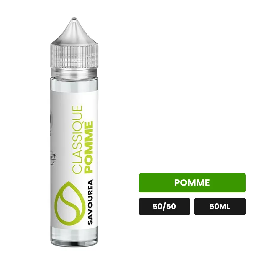 E-liquide Classic - Pomme de Savourea, 50 ml, saveur pomme.