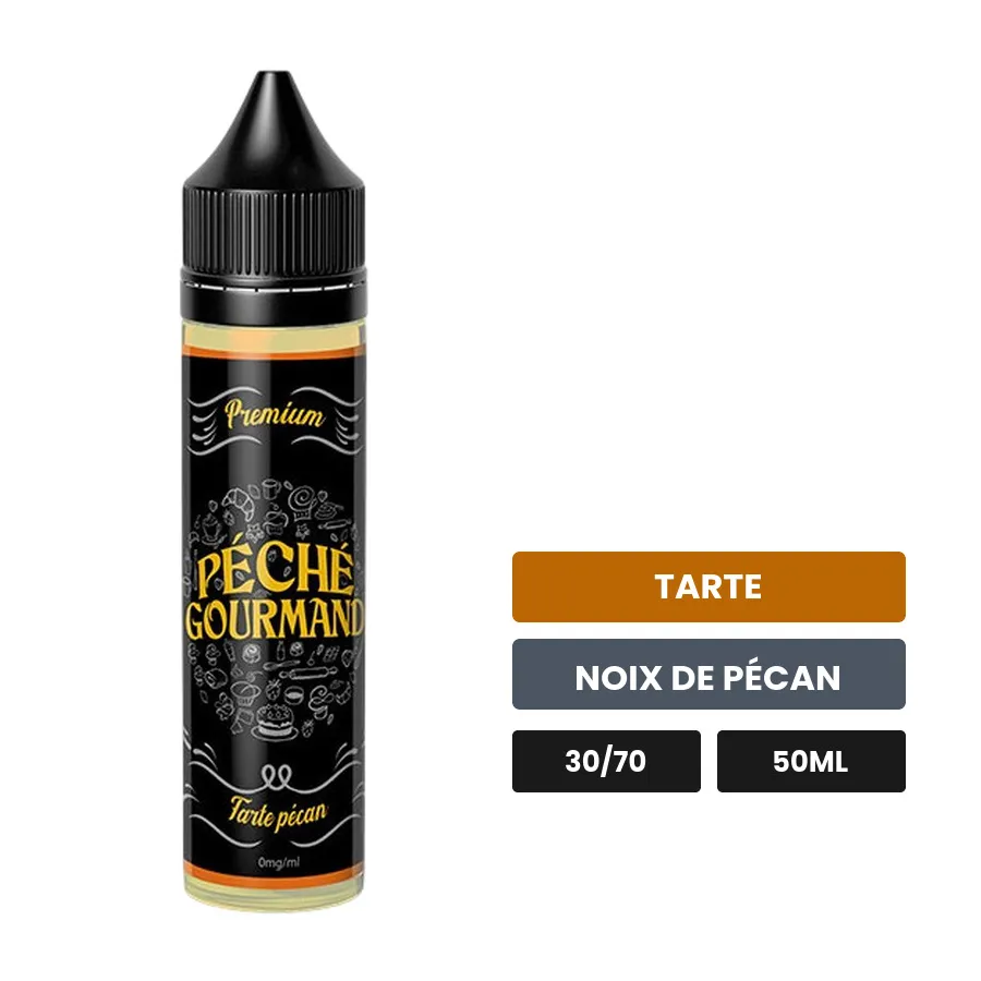 E-liquide Tarte Pécan Péché Gourmand d'O'Jlab, 50 ml, saveurs tarte et noix de pécan.