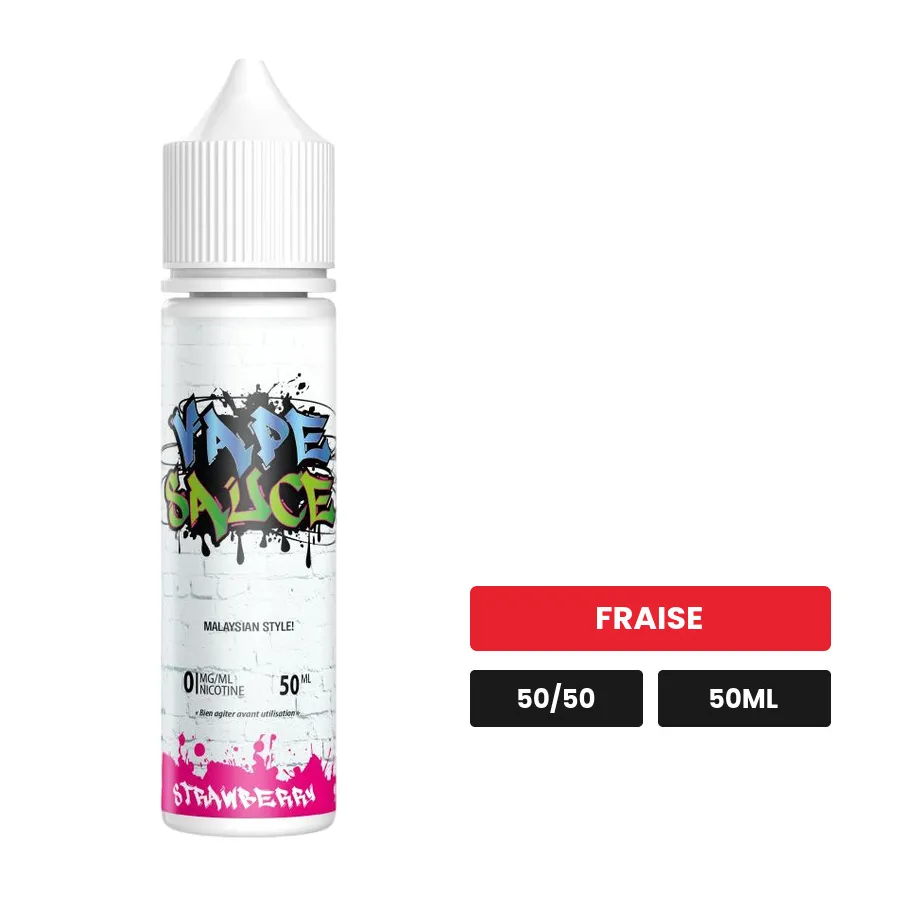 E-liquide Strawberry de Vape Sauce, 50 ml, saveur fraise.